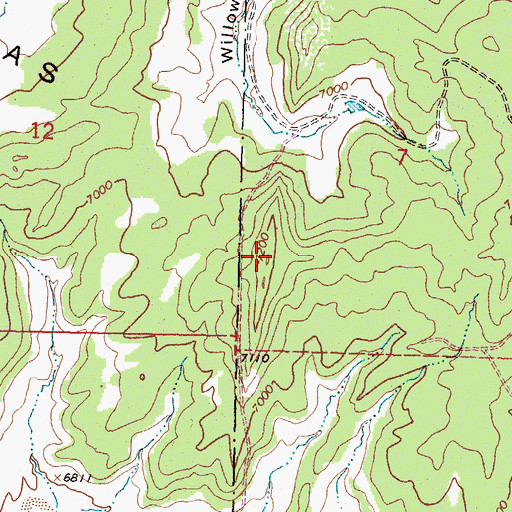 Topographic Map of Carracas Mesa, NM