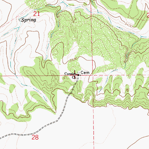 Topographic Map of Carrizo Church, NM