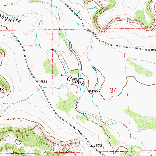 Topographic Map of Carrizo Creek, NM