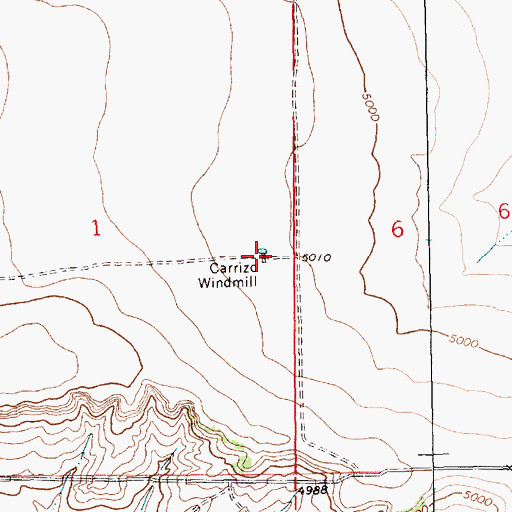 Topographic Map of Carrizo Windmill, NM