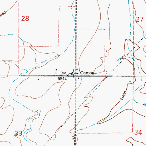 Topographic Map of Carson, NM