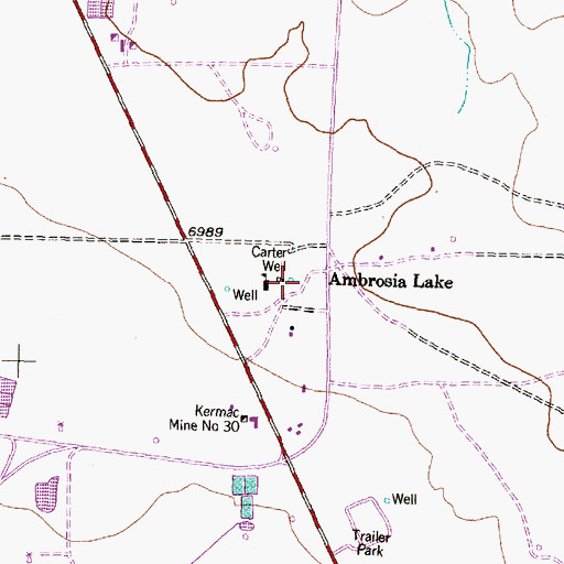 Topographic Map of Carter Well, NM