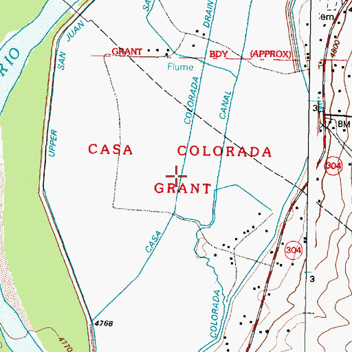 Topographic Map of Casa Colorada Grant, NM