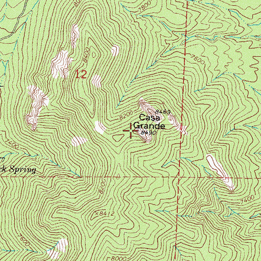 Topographic Map of Casa Grande, NM