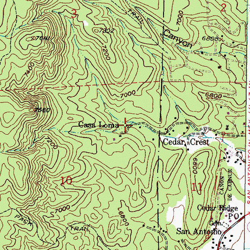 Topographic Map of Casa Loma, NM