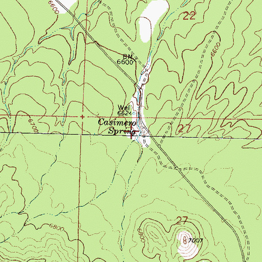 Topographic Map of Casimero Spring, NM