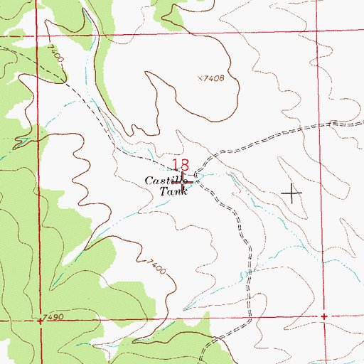 Topographic Map of Castillo Tank, NM