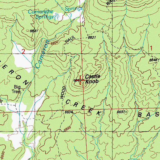 Topographic Map of Castle Knob, NM
