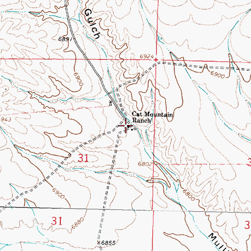 Topographic Map of Cat Mountain Ranch, NM