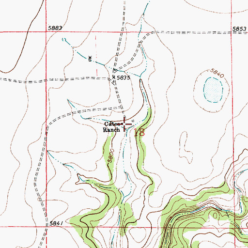Topographic Map of Cates Ranch, NM