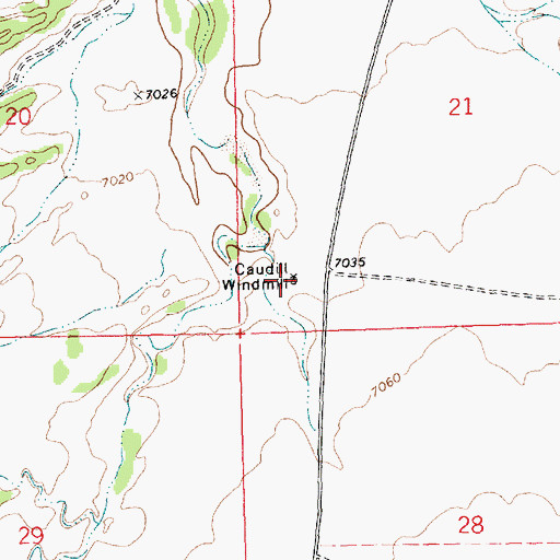 Topographic Map of Caudill Windmill, NM
