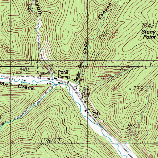 Topographic Map of Cedar Canyon, NM