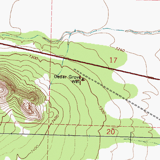 Topographic Map of Cedar Grove Well, NM