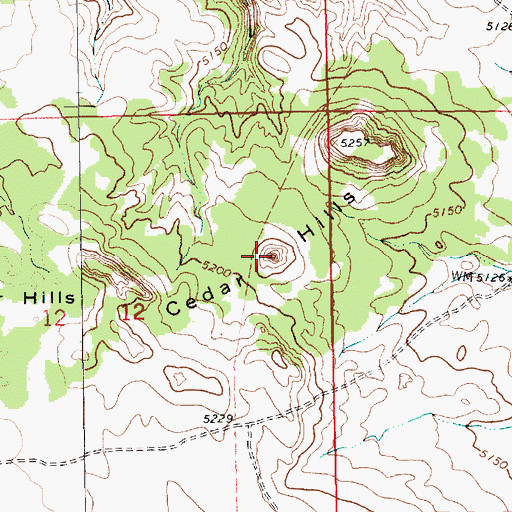 Topographic Map of Cedar Hills, NM