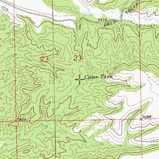 Topographic Map of Cedar Tank, NM