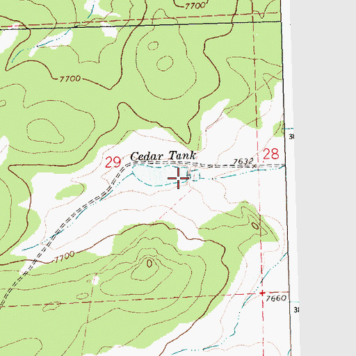 Topographic Map of Cedar Tank, NM
