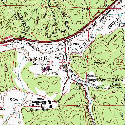 Topographic Map of Cedro Canyon, NM