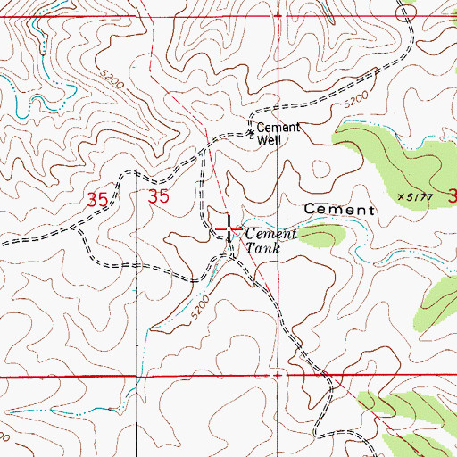 Topographic Map of Cement Tank, NM