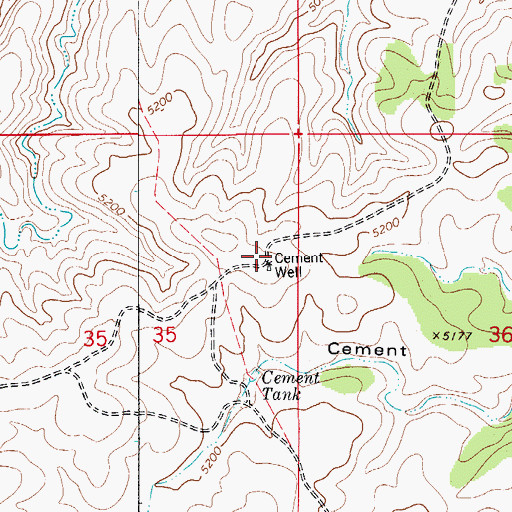 Topographic Map of Cement Well, NM