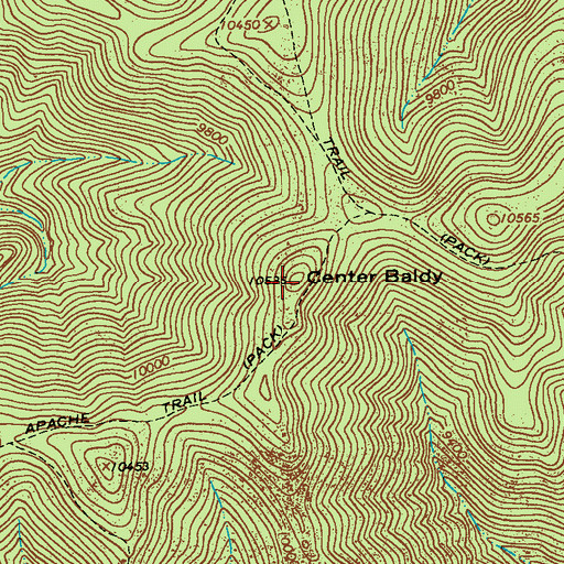 Topographic Map of Center Baldy, NM