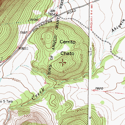 Topographic Map of Cerrito Chato, NM