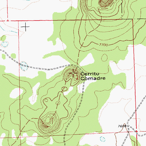 Topographic Map of Cerrito Comadre, NM