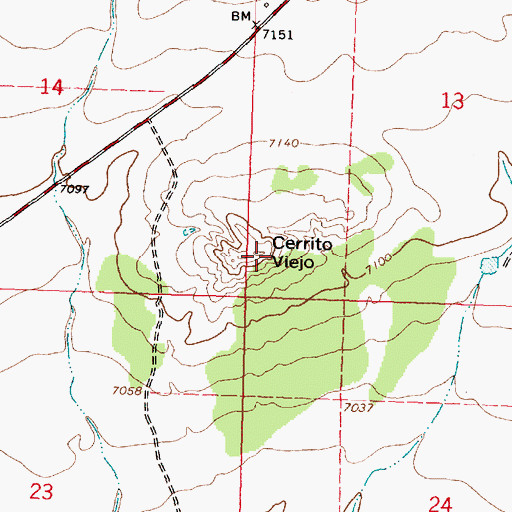 Topographic Map of Cerrito Viejo, NM