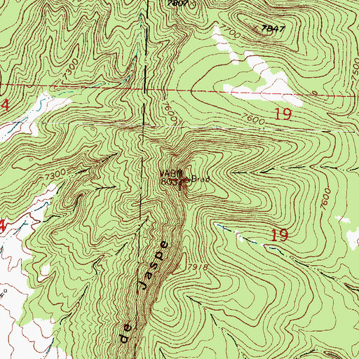 Topographic Map of Cerritos de Jaspe, NM