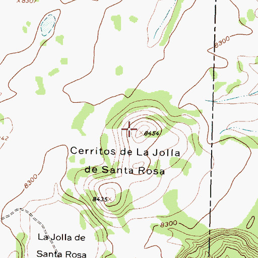 Topographic Map of Cerritos de la Jolla de Santa Rosa, NM