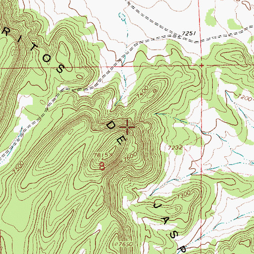 Topographic Map of Cerritos de Jaspe, NM