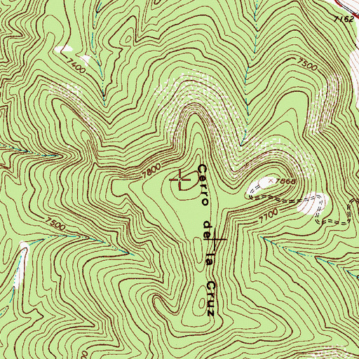 Topographic Map of Cerro de la Cruz, NM