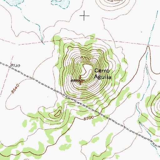 Topographic Map of Cerro Aguila, NM