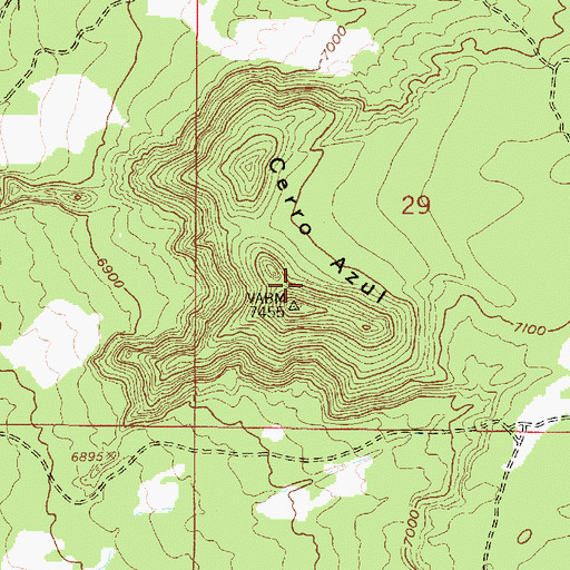 Topographic Map of Cerro Azul, NM