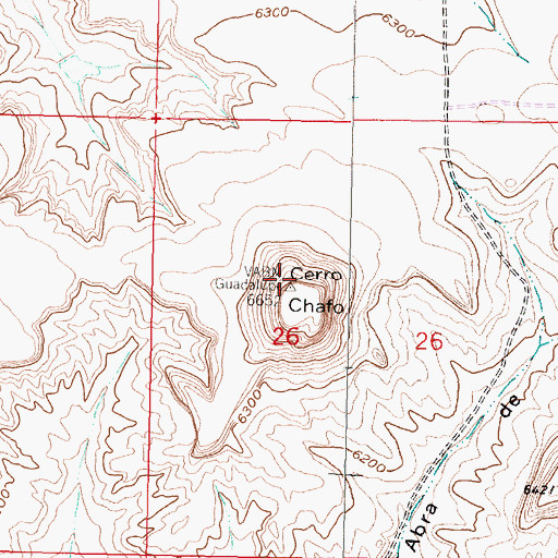 Topographic Map of Cerro Chafo, NM