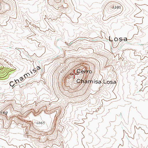 Topographic Map of Cerro Chamisa Losa, NM