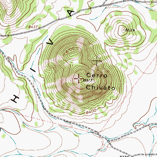 Topographic Map of Cerro Chivato, NM