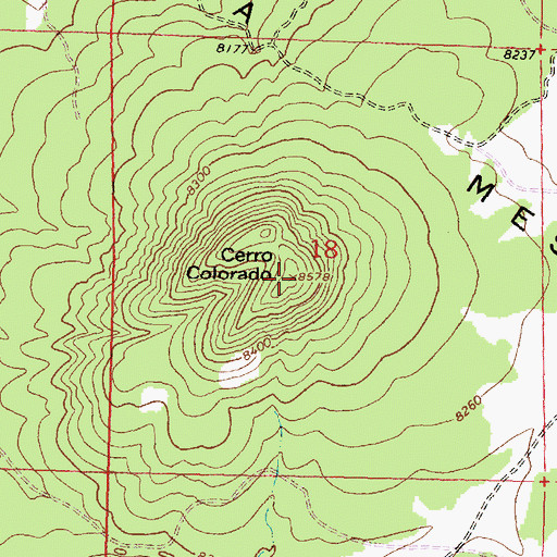 Topographic Map of Cerro Colorado, NM