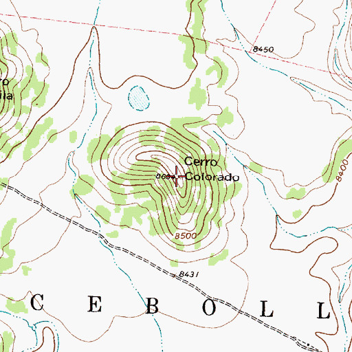 Topographic Map of Cerro Colorado, NM