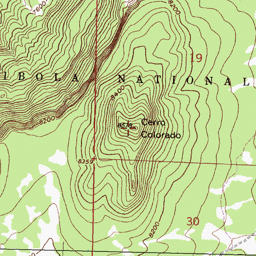 Topographic Map of Cerro Colorado, NM