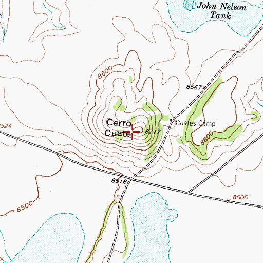 Topographic Map of Cerro Cuate, NM
