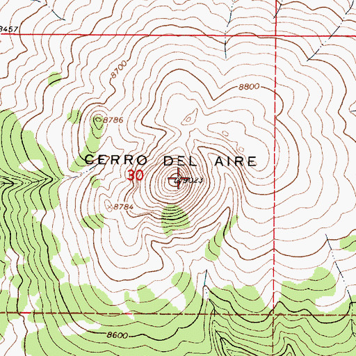 Topographic Map of Cerro del Aire, NM