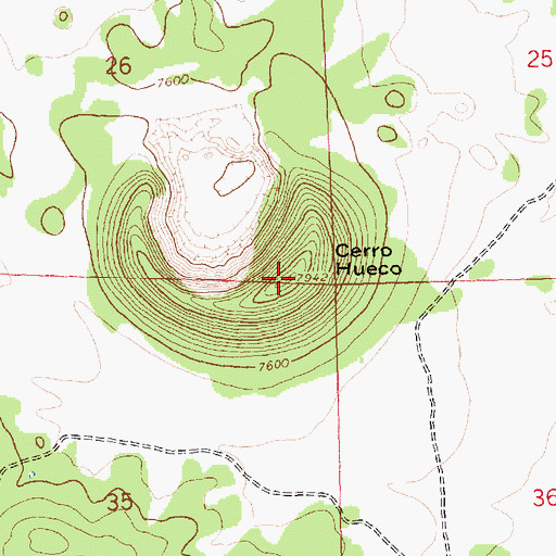 Topographic Map of Cerro Hueco, NM