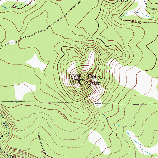 Topographic Map of Cerro Ortiz, NM