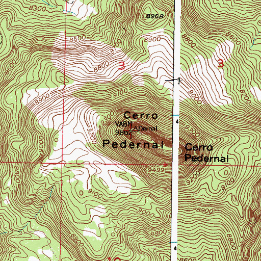 Topographic Map of Cerro Pedernal, NM
