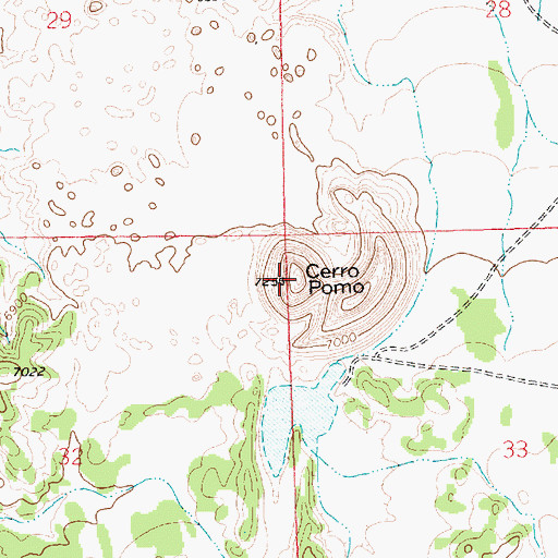 Topographic Map of Cerro Pomo, NM