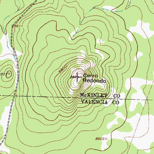 Topographic Map of Cerro Redondo, NM
