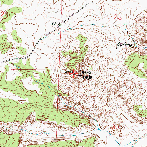 Topographic Map of Cerro Tinaja, NM