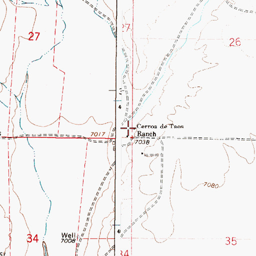 Topographic Map of Cerros de Taos Ranch, NM