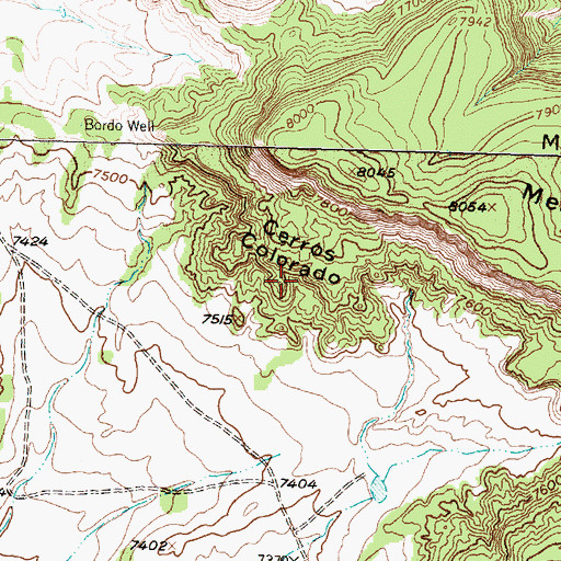 Topographic Map of Cerros Colorado, NM