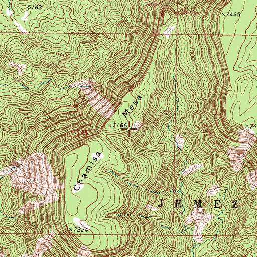 Topographic Map of Chamisa Mesa, NM